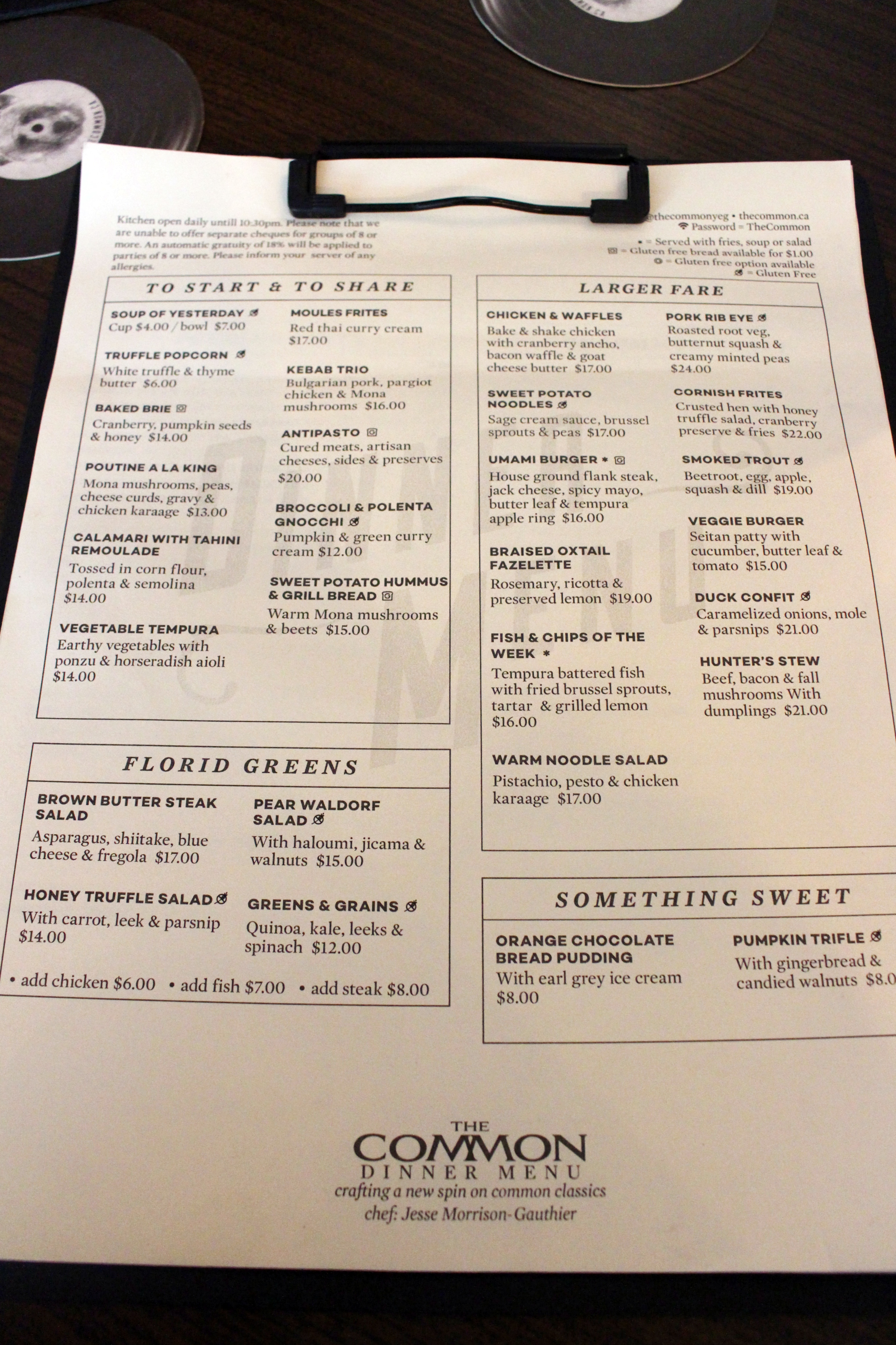 Common Menu